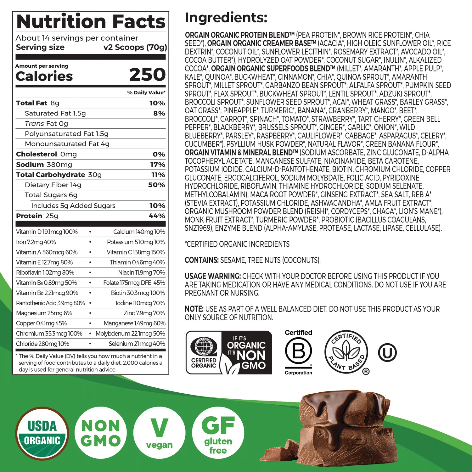 Organic Perfect Meal Powder - Chocolate - Image 2