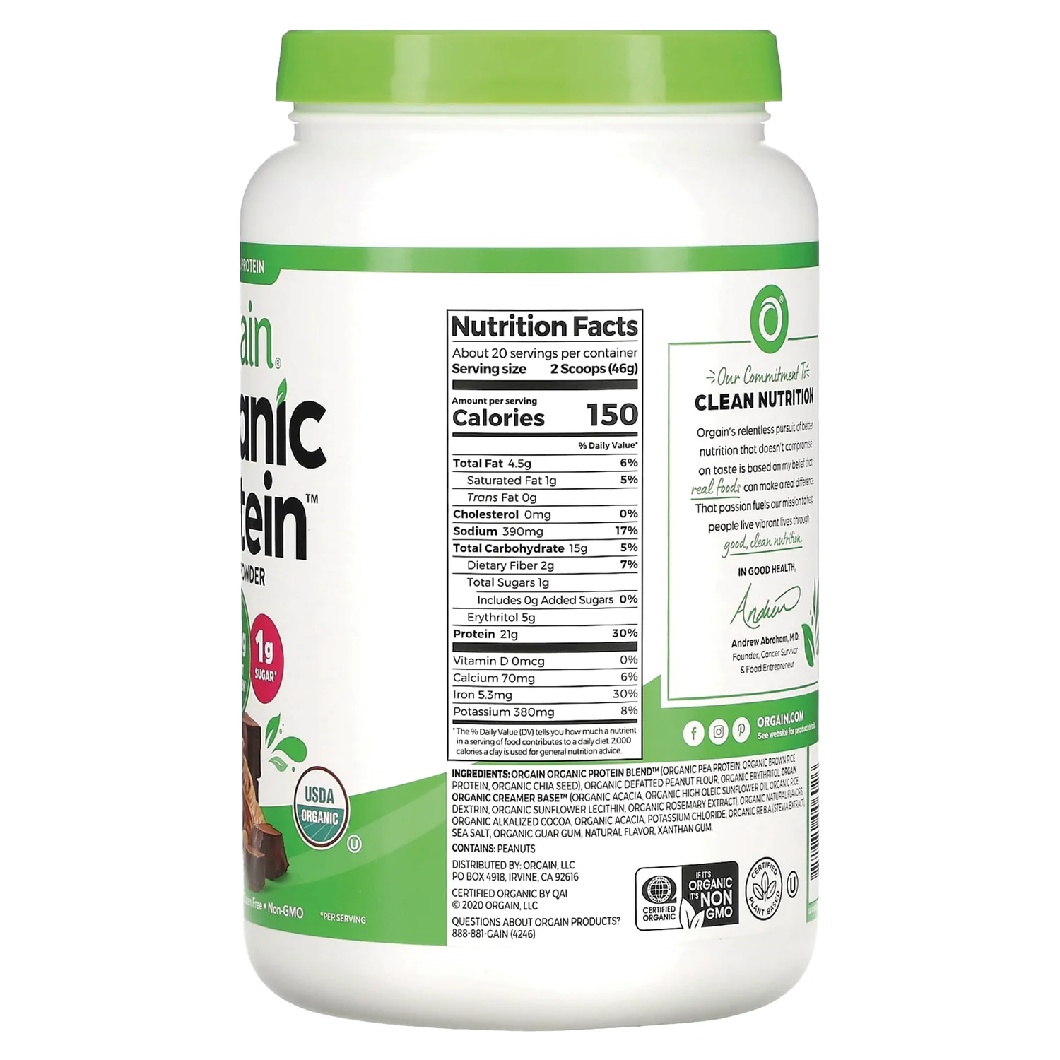 Organic Protein Plant Protein Powder - Chocolate Peanut Butter - Image 2