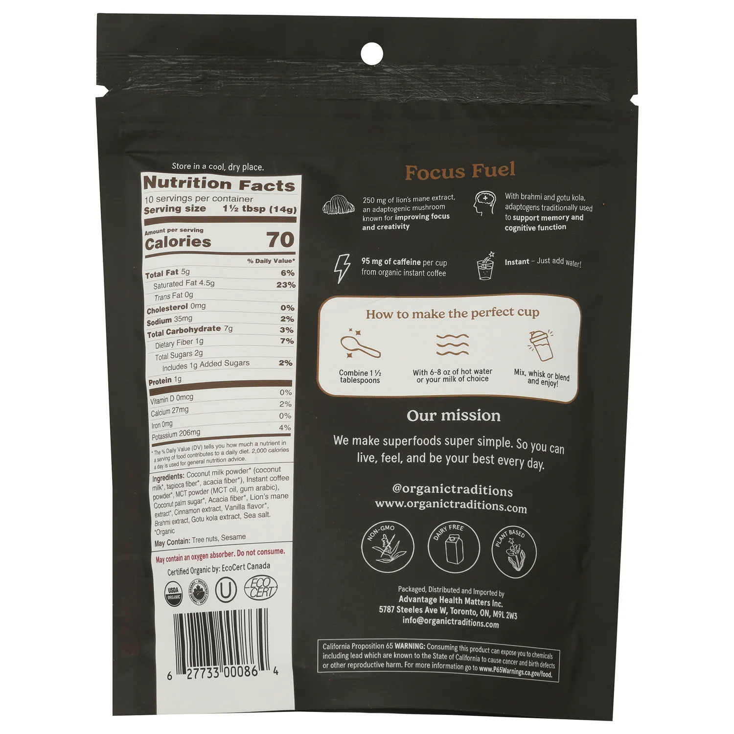Focus Fuel Mushroom Coffee - Image 2