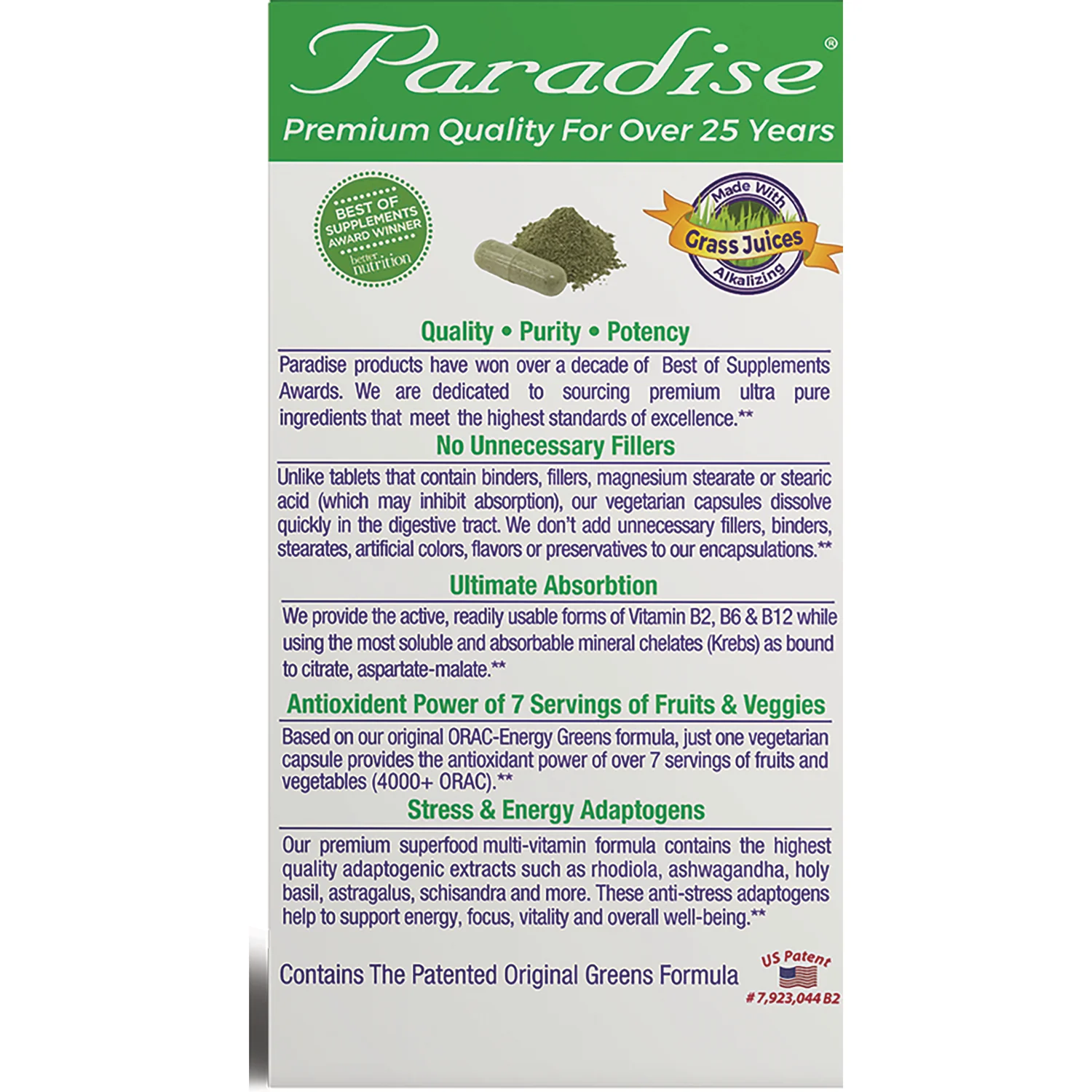 Earth's Blend One Daily Superfood Multivitamin with Iron - Image 3