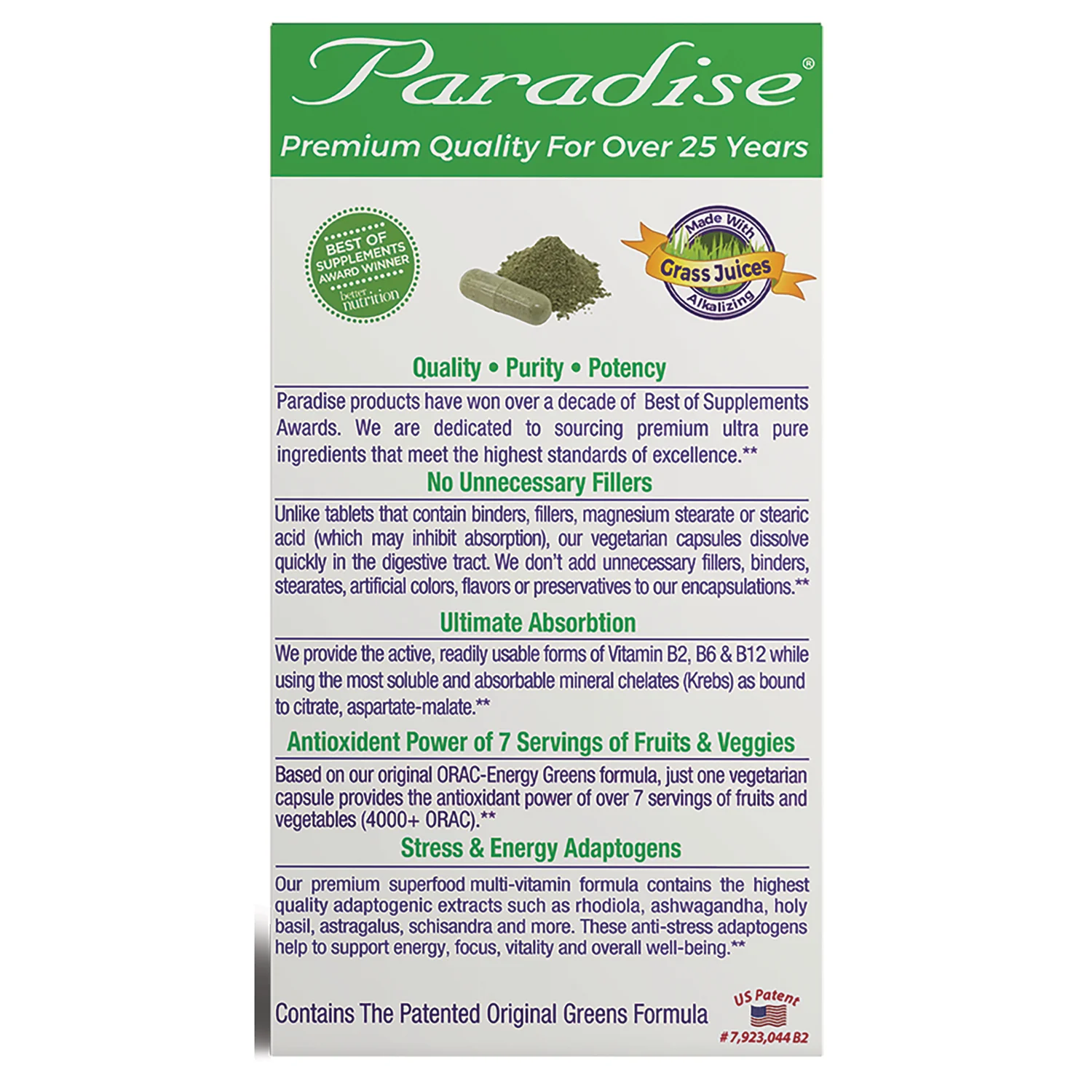 Earth's Blend Multi-Vitamin One Daily Superfood No Iron - Image 3