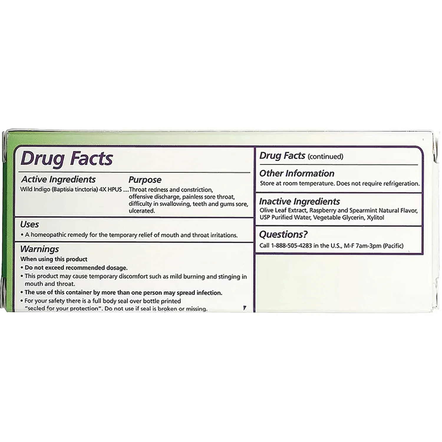 Olive Leaf Homeopathic Throat Spray - Raspberry Spearmint - Image 2