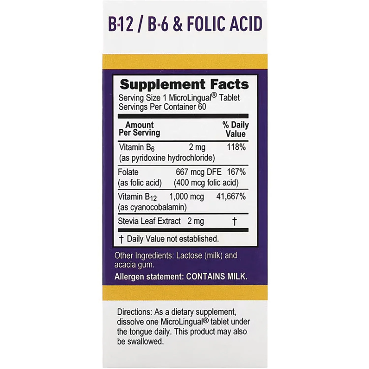 B-12 Cyanocobalamin with B-6 & Folic Acid - Image 2