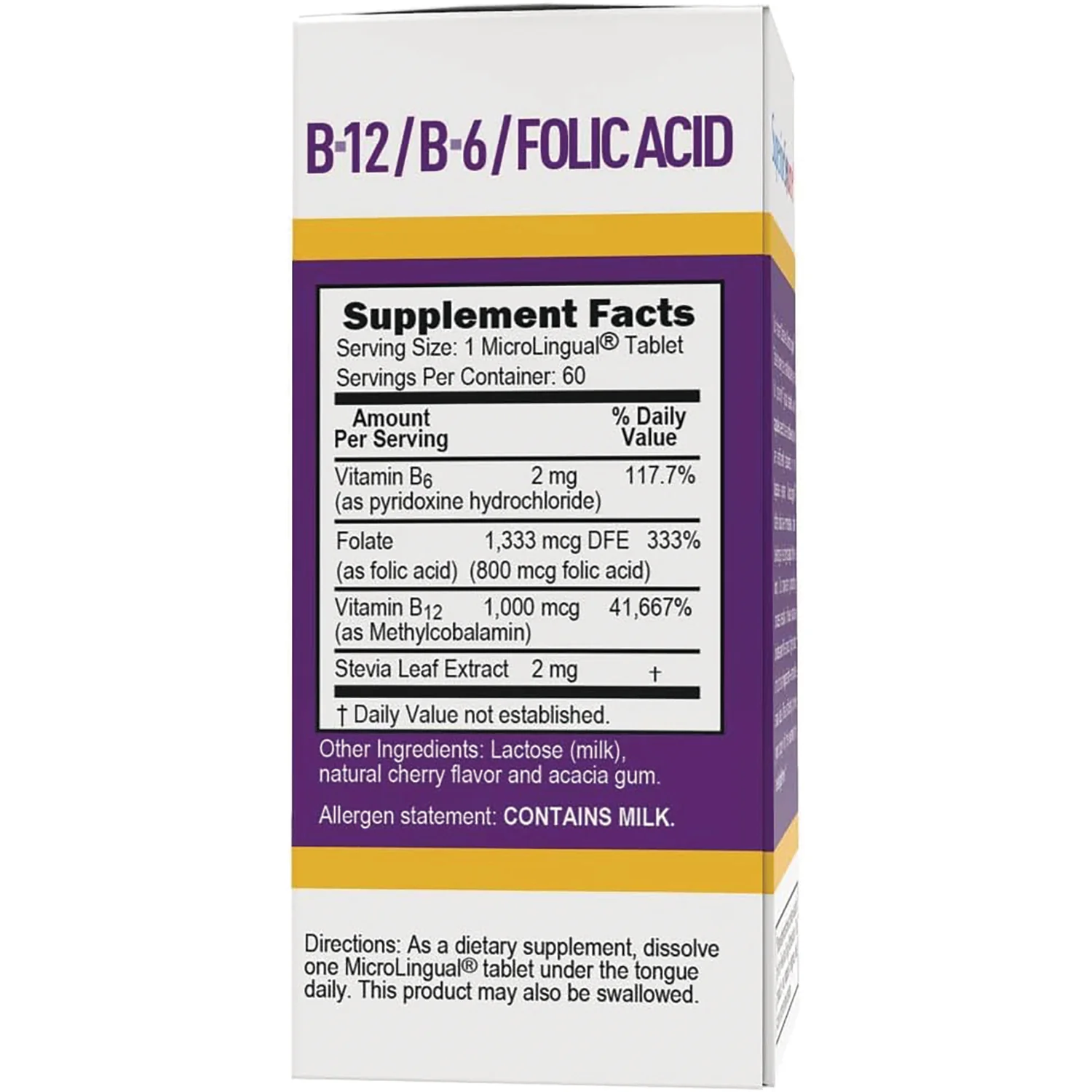 B-12 Methylcobalamin with B-6 & Folic Acid - Image 2