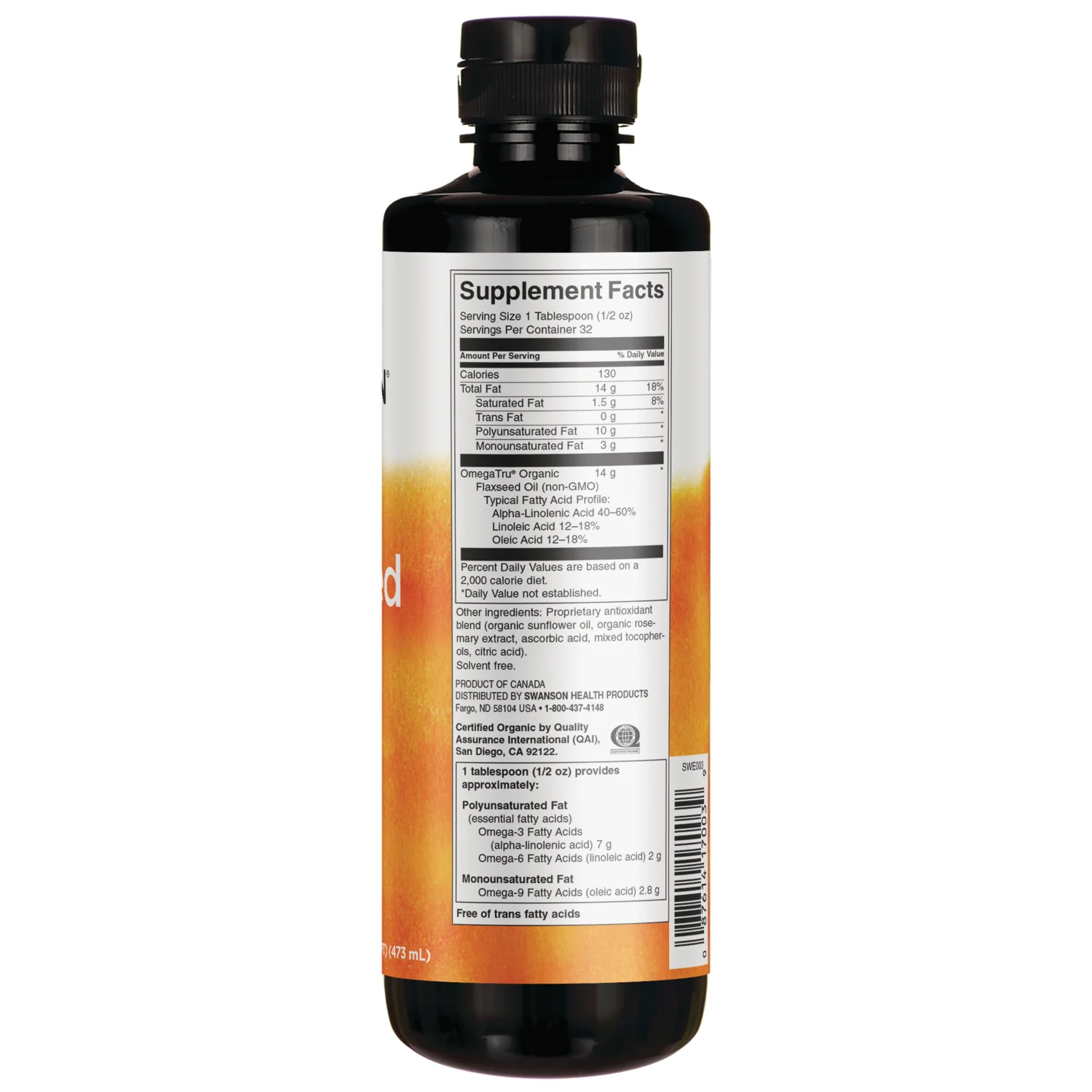 Organic Flaxseed Oil - Cold Pressed - Image 2