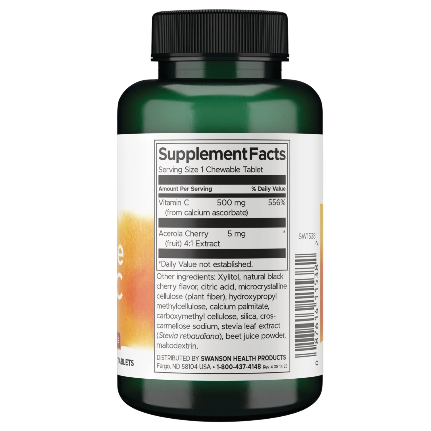 Chewable Vitamin C - Natural Cherry Flavor Sugar Free - Image 2