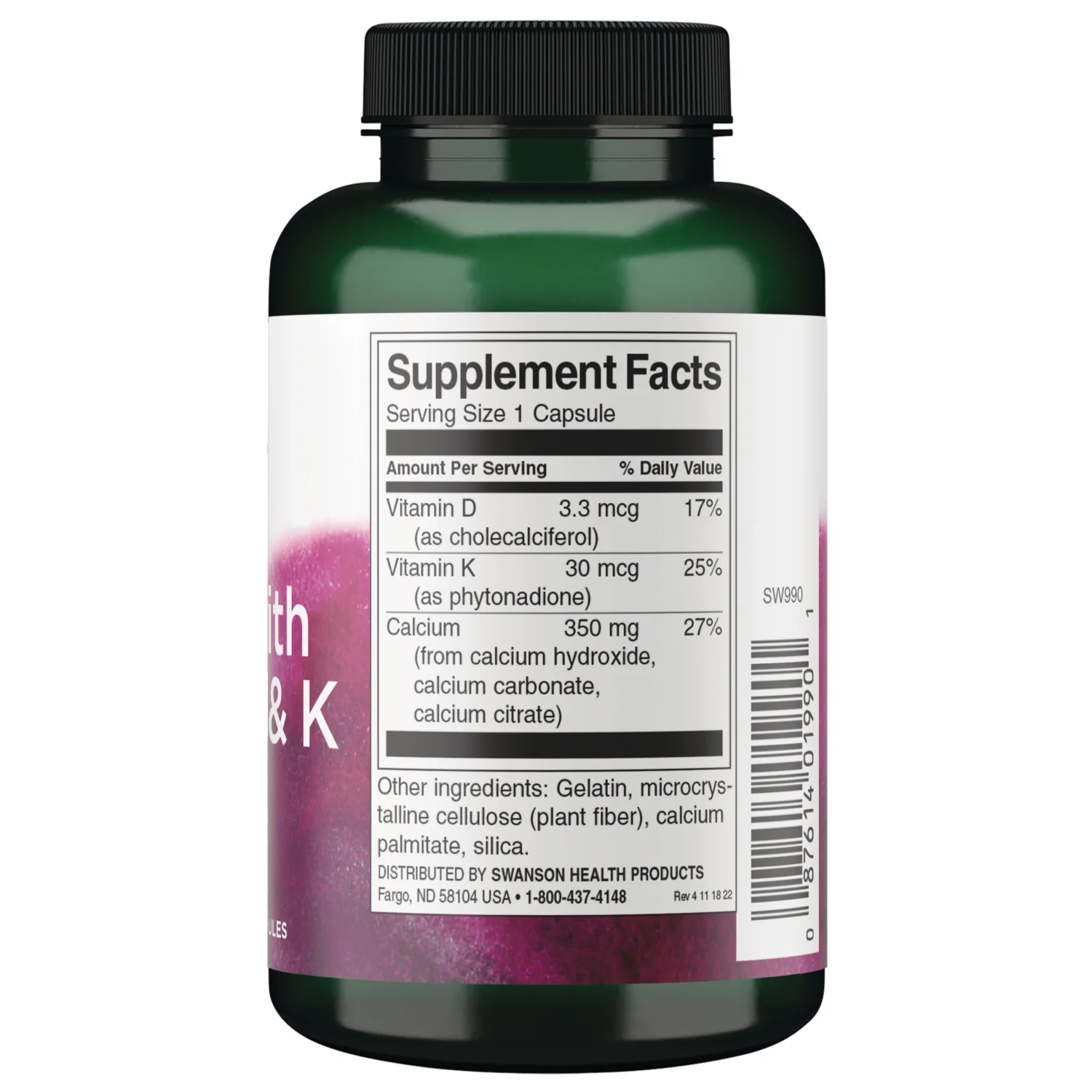 Calcium with Vitamins D & K - 3 in-1 Formula - Image 2