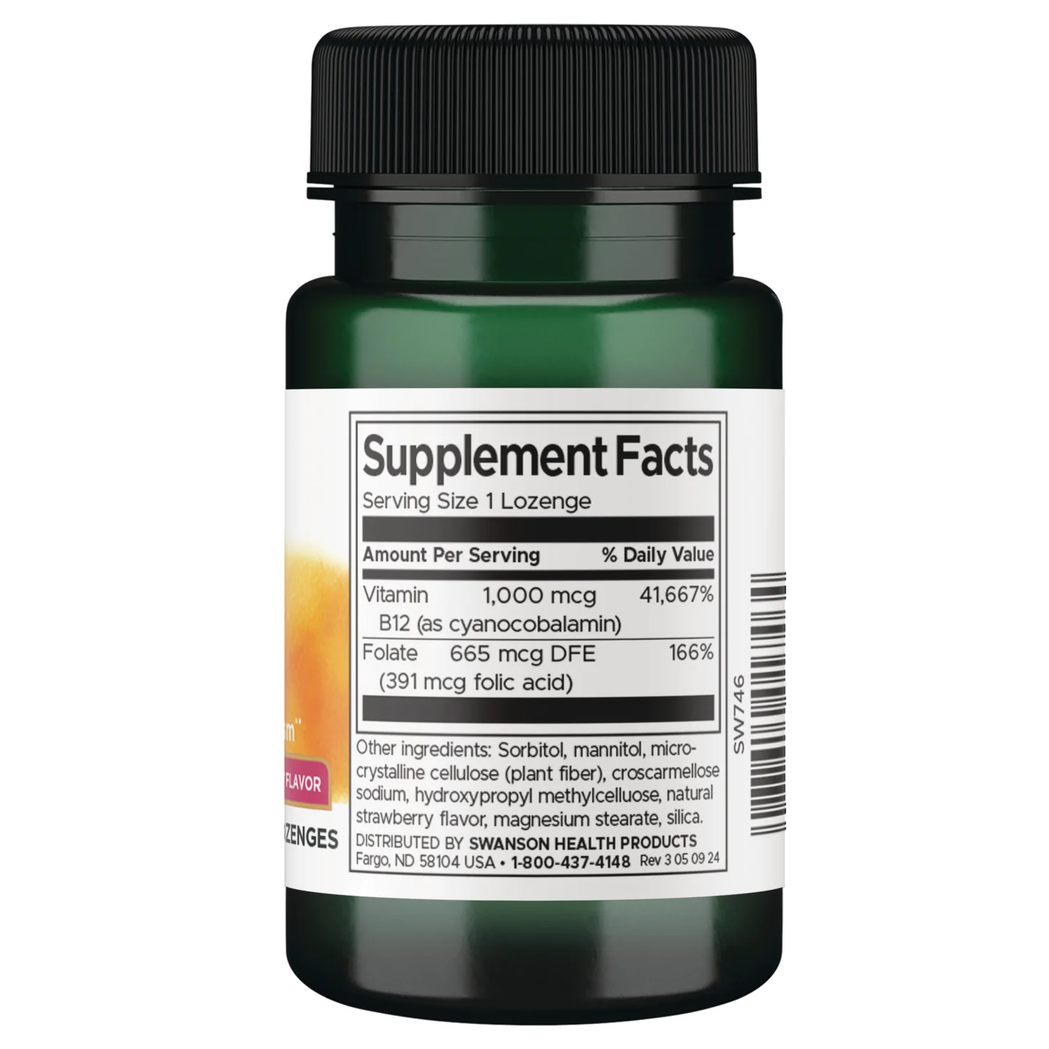 Vitamin B12 with Folate - Strawberry Flavor - Image 2
