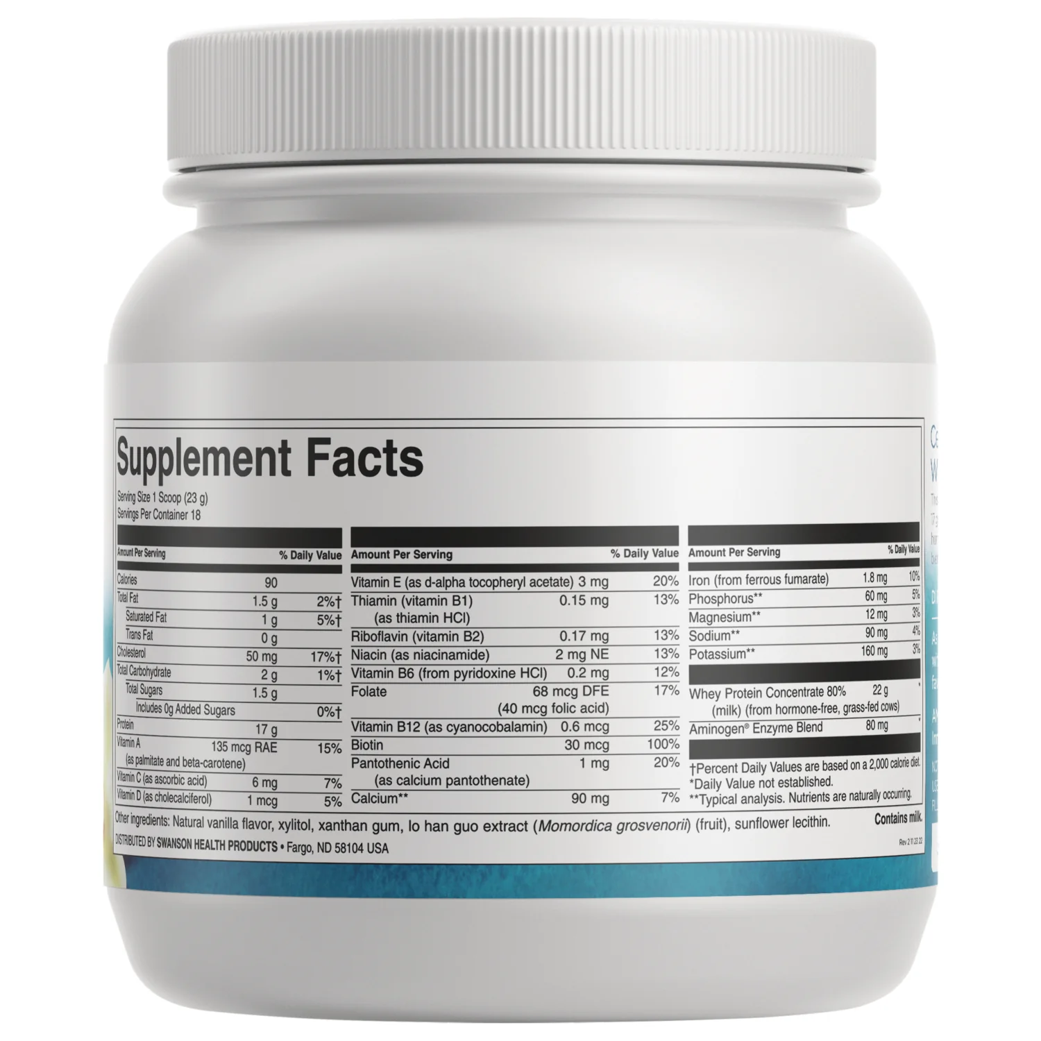 Certified rBGH-Free Grass-Fed Whey Protein Powder- Vanilla - Image 2