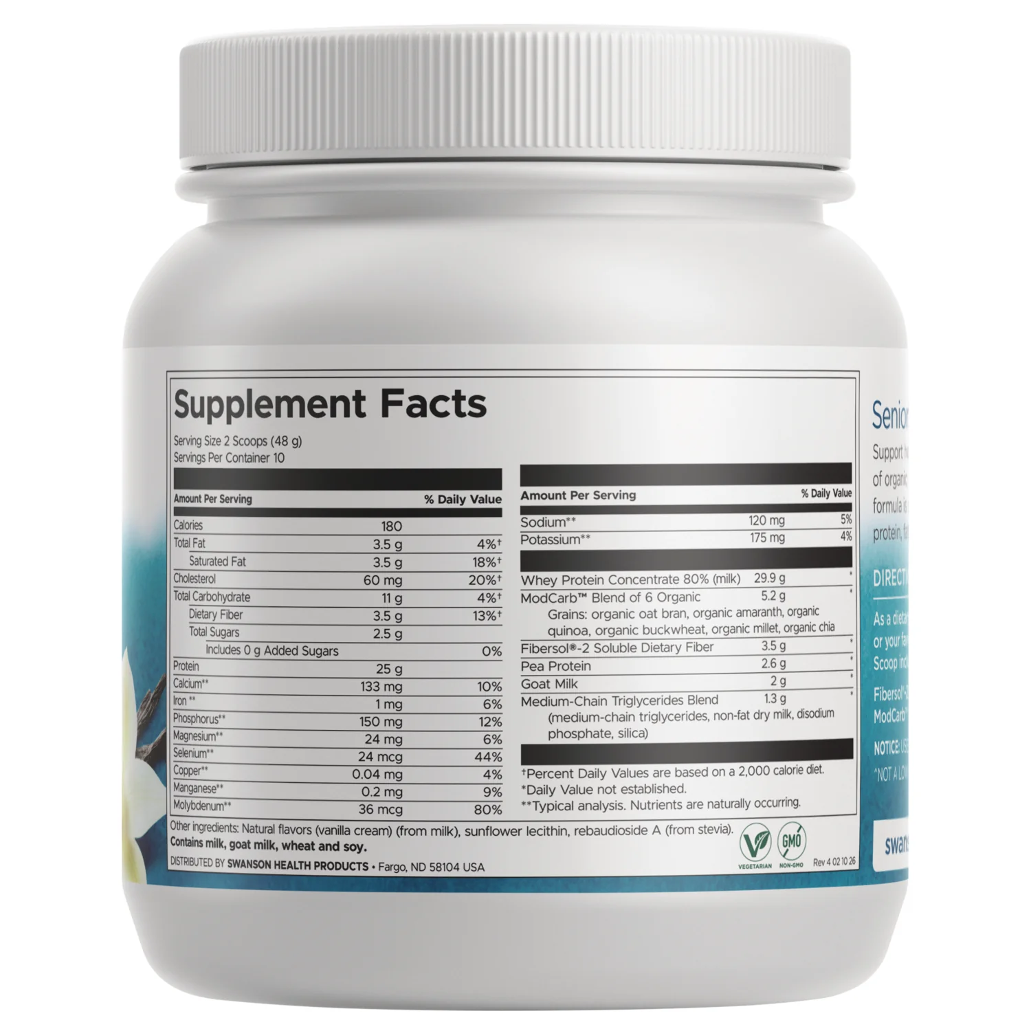 Senior Muscle Retention Whey Protein Powder - Vanilla - Image 2