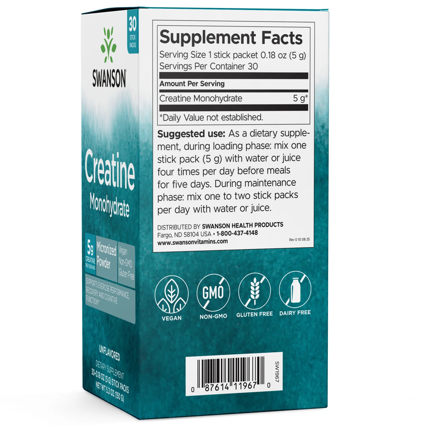 Creatine Monohydrate Stick Packs - Unflavored - Image 2
