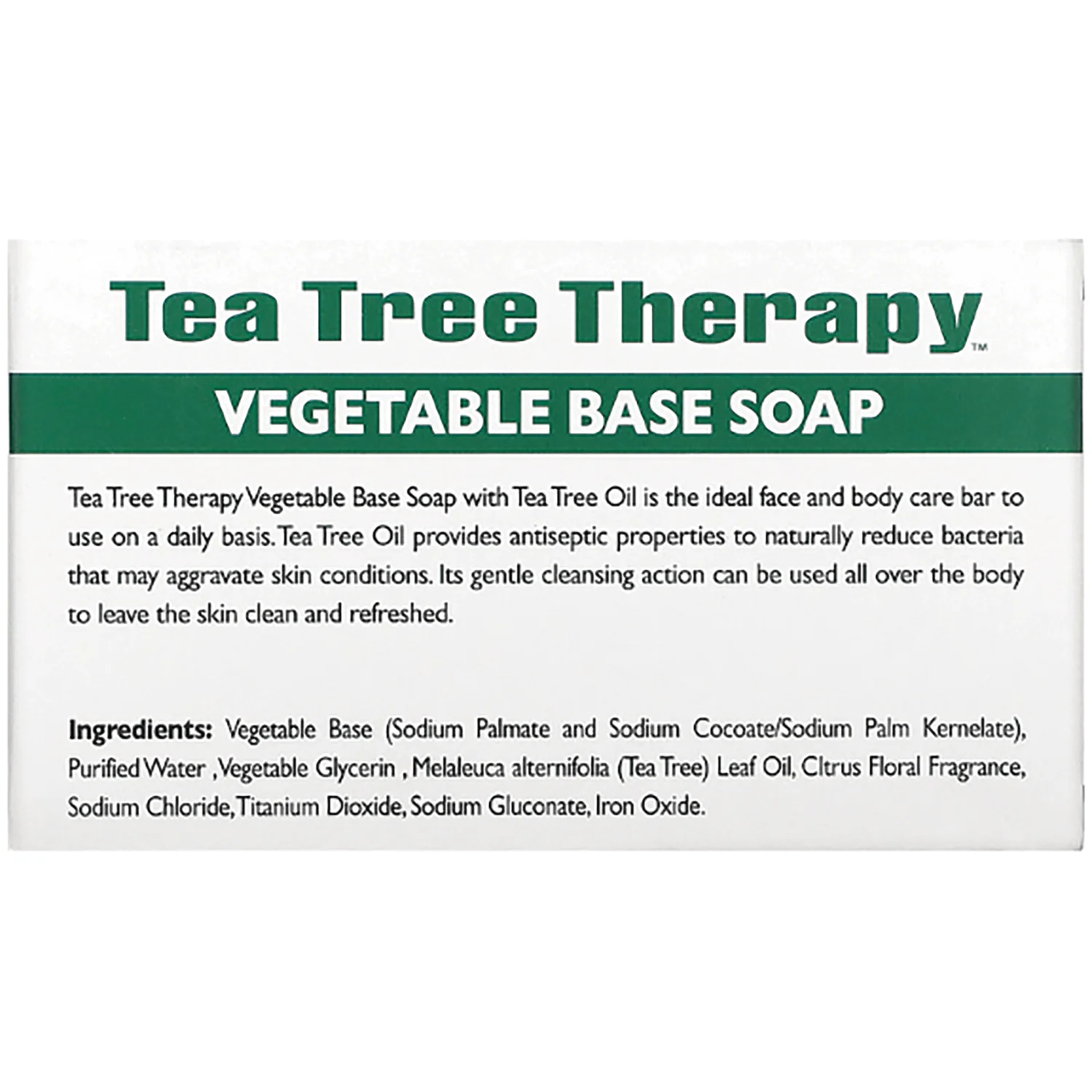 Vegetable Base Soap Bar with Tea Tree Oil - Image 2