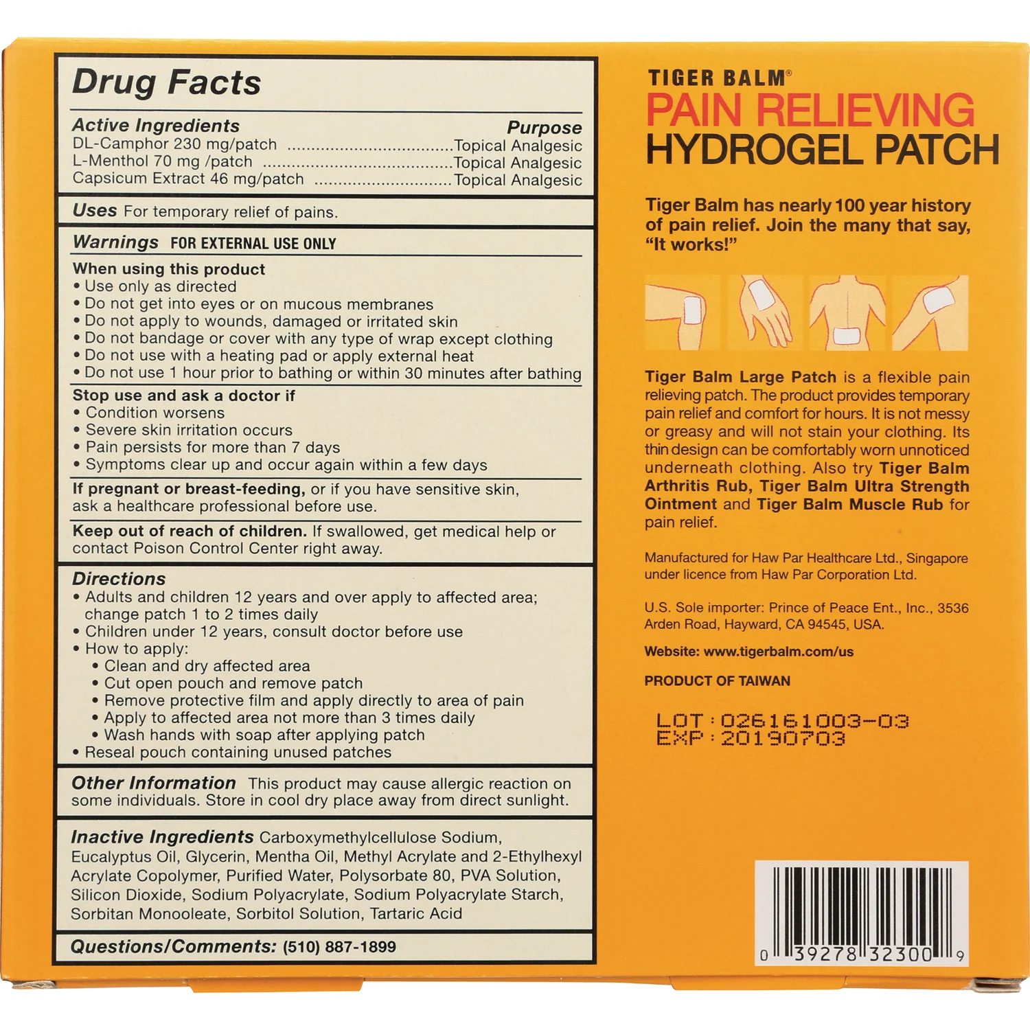 Pain Relieving Hydrogel Patch - Large - Image 2