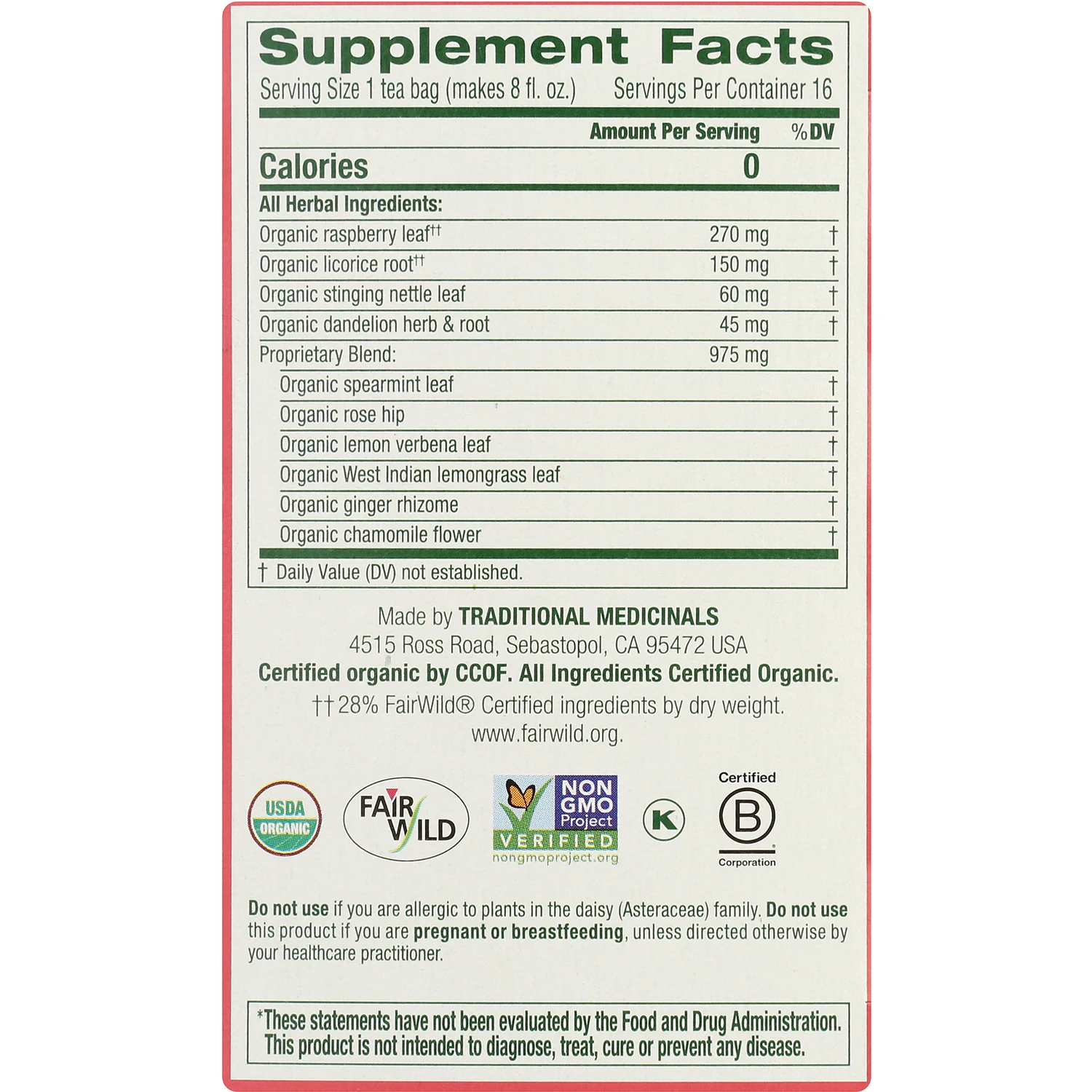 Organic Healthy Cycle Tea - Raspberry Leaf - Image 2