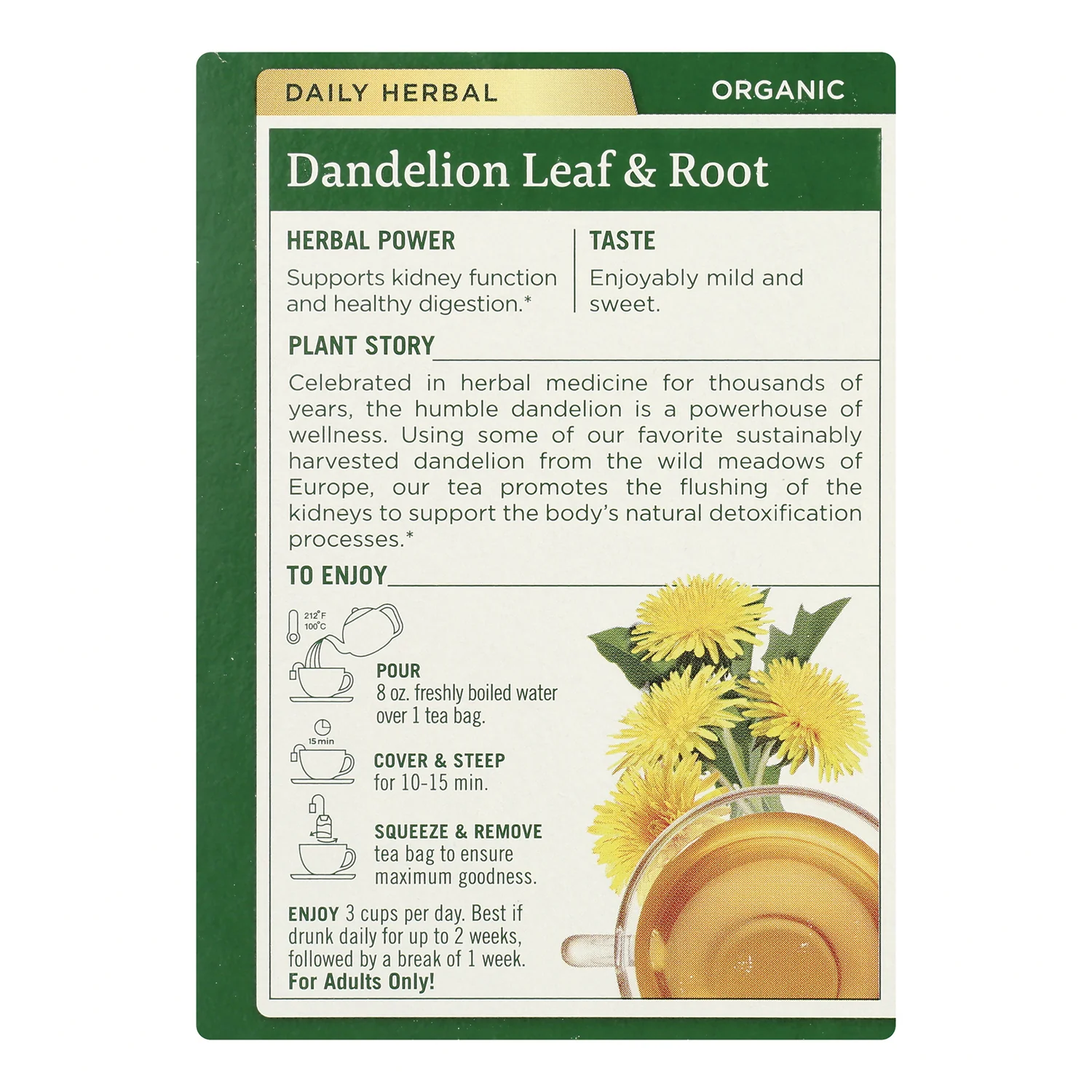 Organic Dandelion Leaf & Root Tea - Image 3