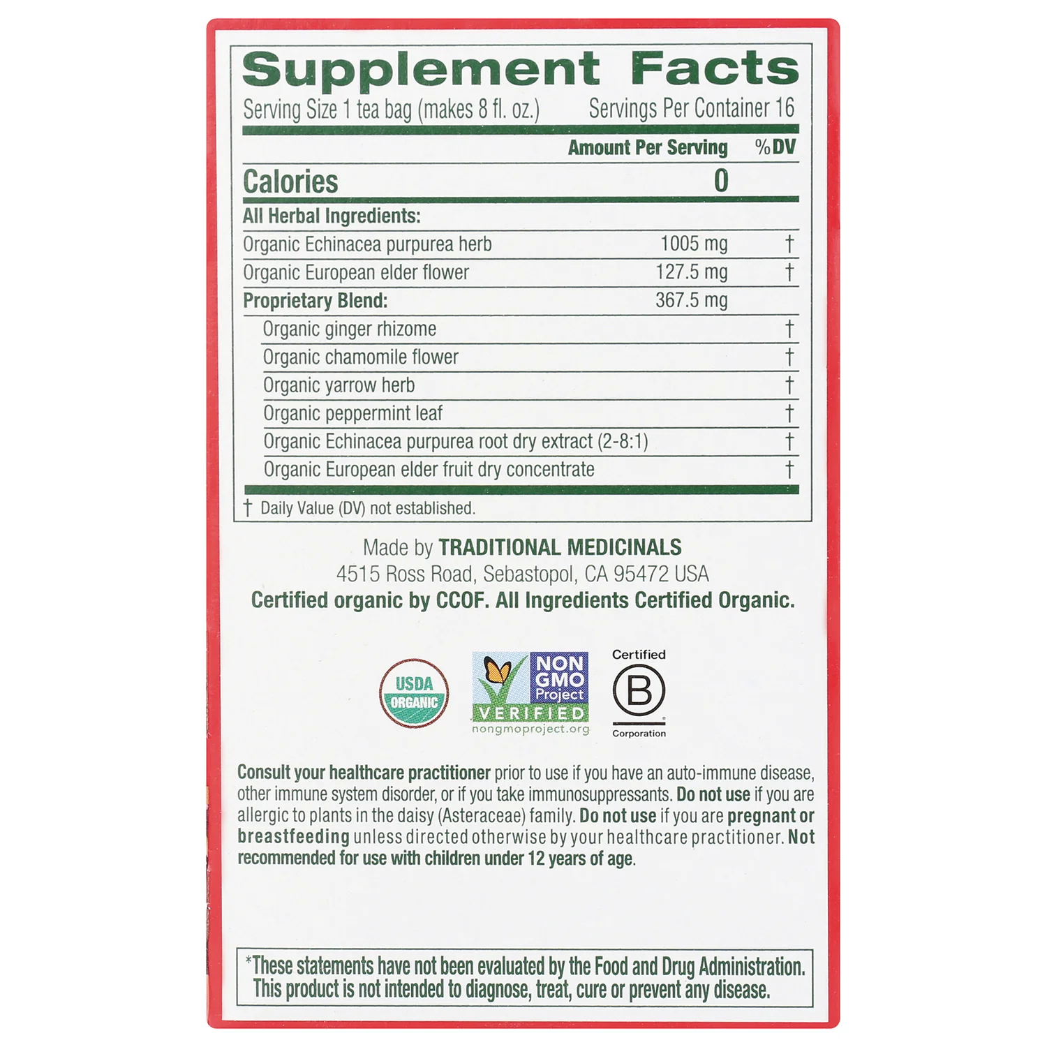 Organic Echinacea Plus Tea - Elderberry - Image 2