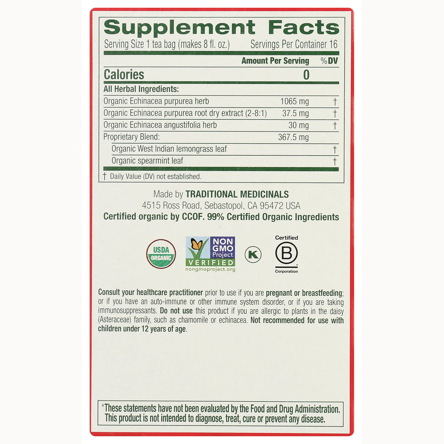 Organic Echinacea Plus Tea - Original with Spearmint - Image 2