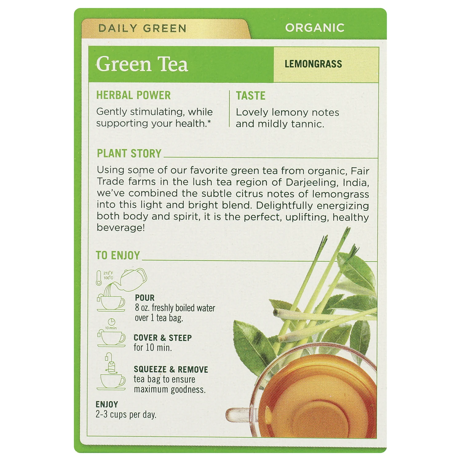 Organic Green Tea - Lemongrass - Image 3