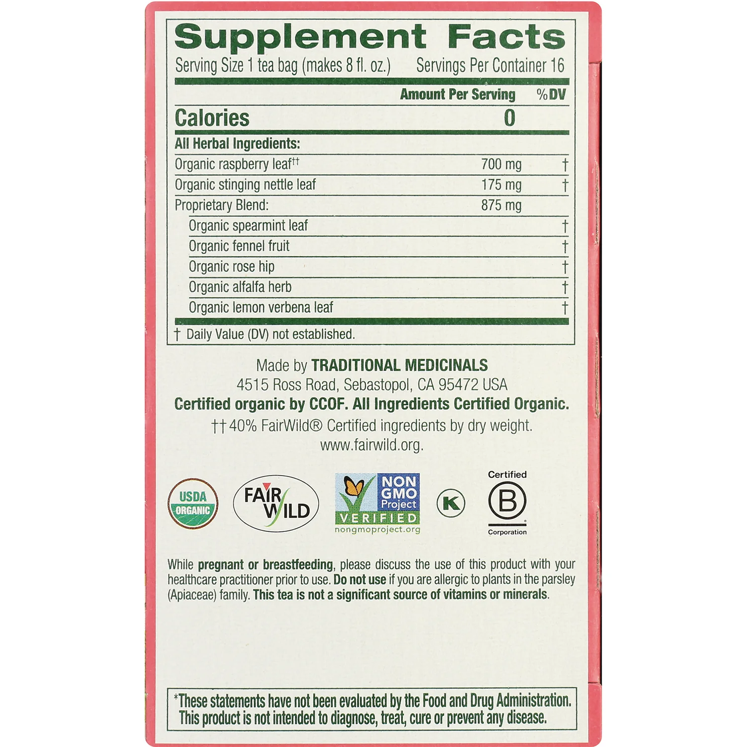 Organic Pregnancy Tea - Raspberry Leaf - Image 2