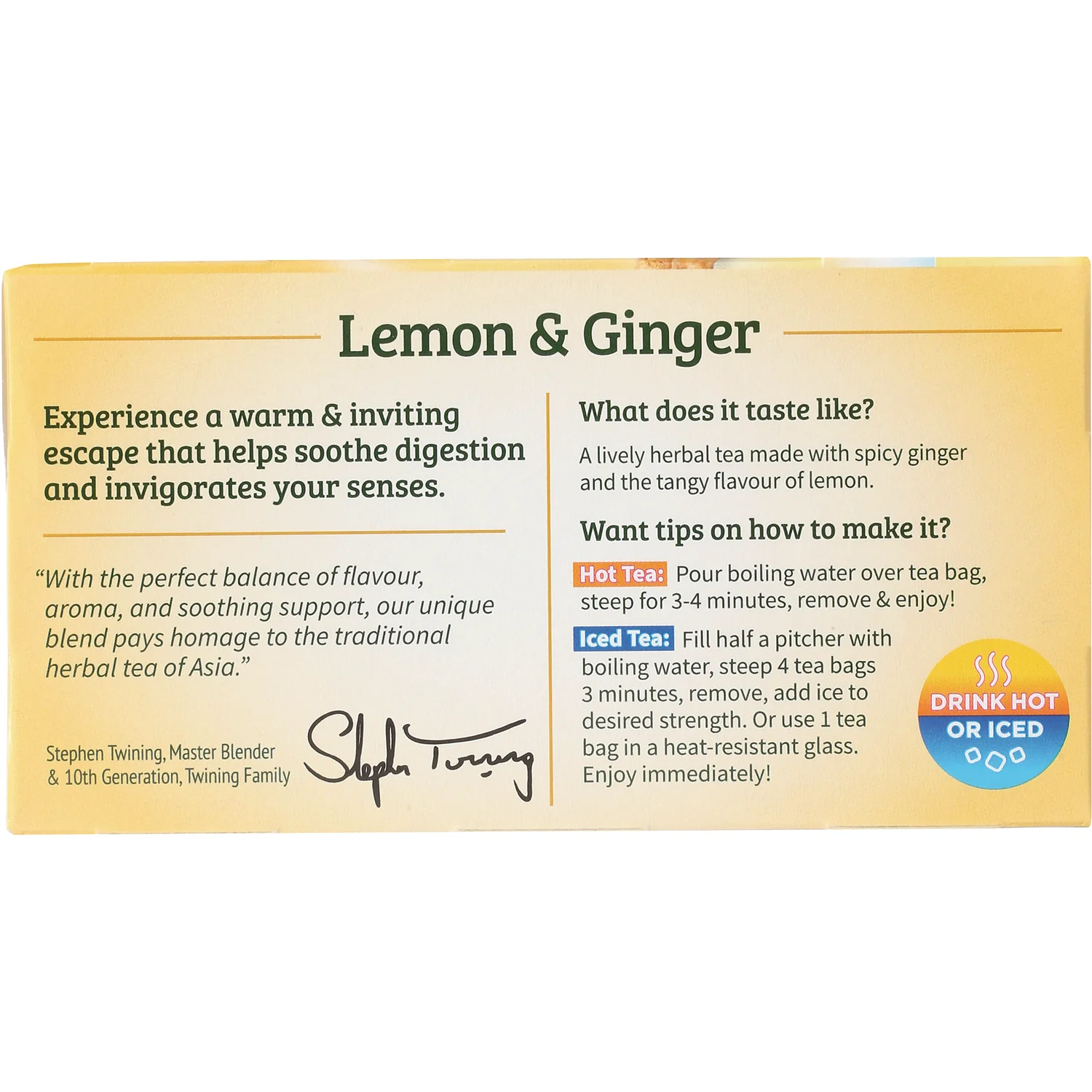 Herbal Tea Lemon & Ginger Naturally Caffeine Free - Image 3