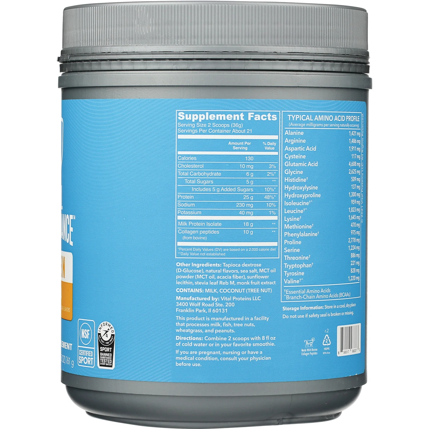 Vital Performance Protein - Vanilla - Image 2