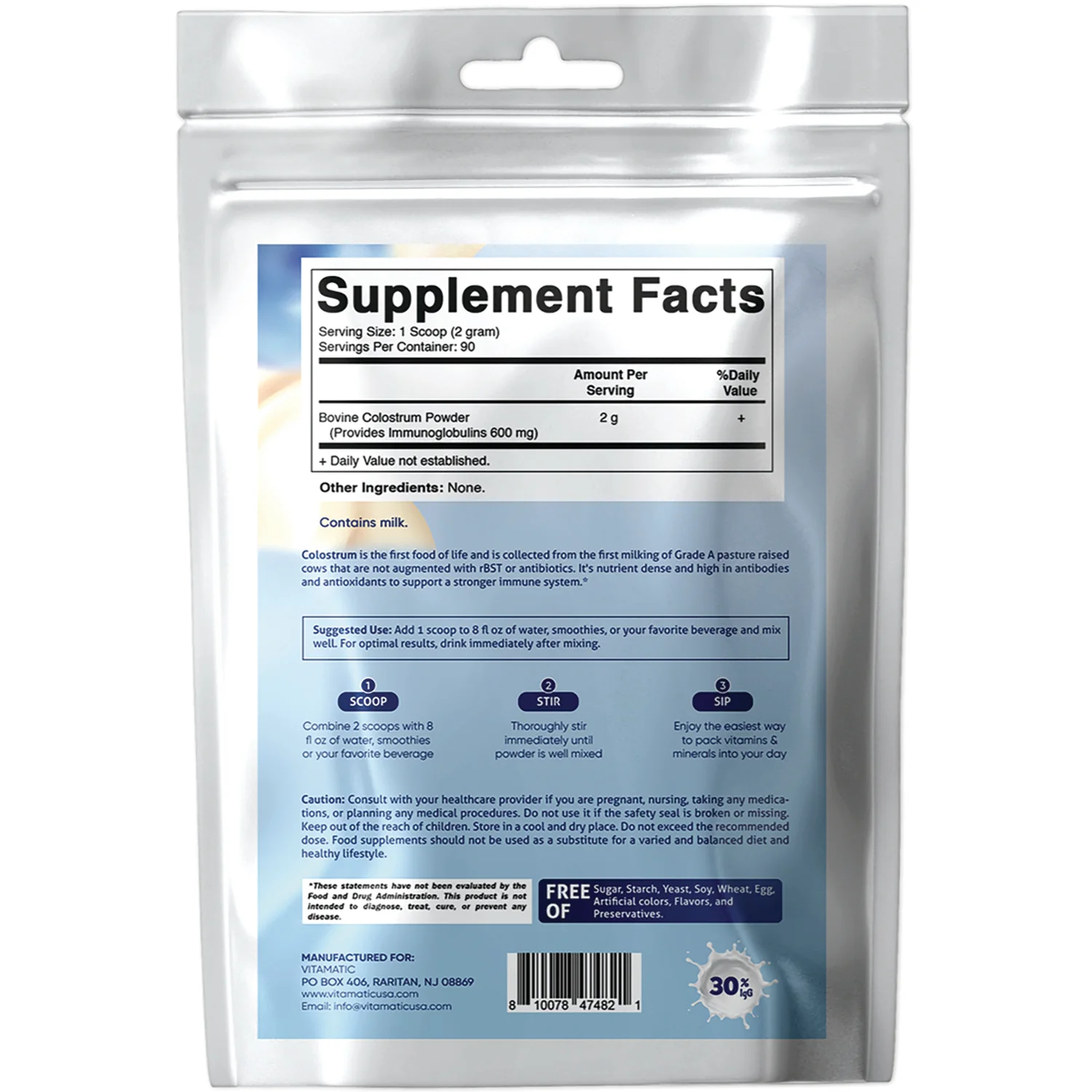Bovine Grass Fed Colostrum - Unflavored - Image 2