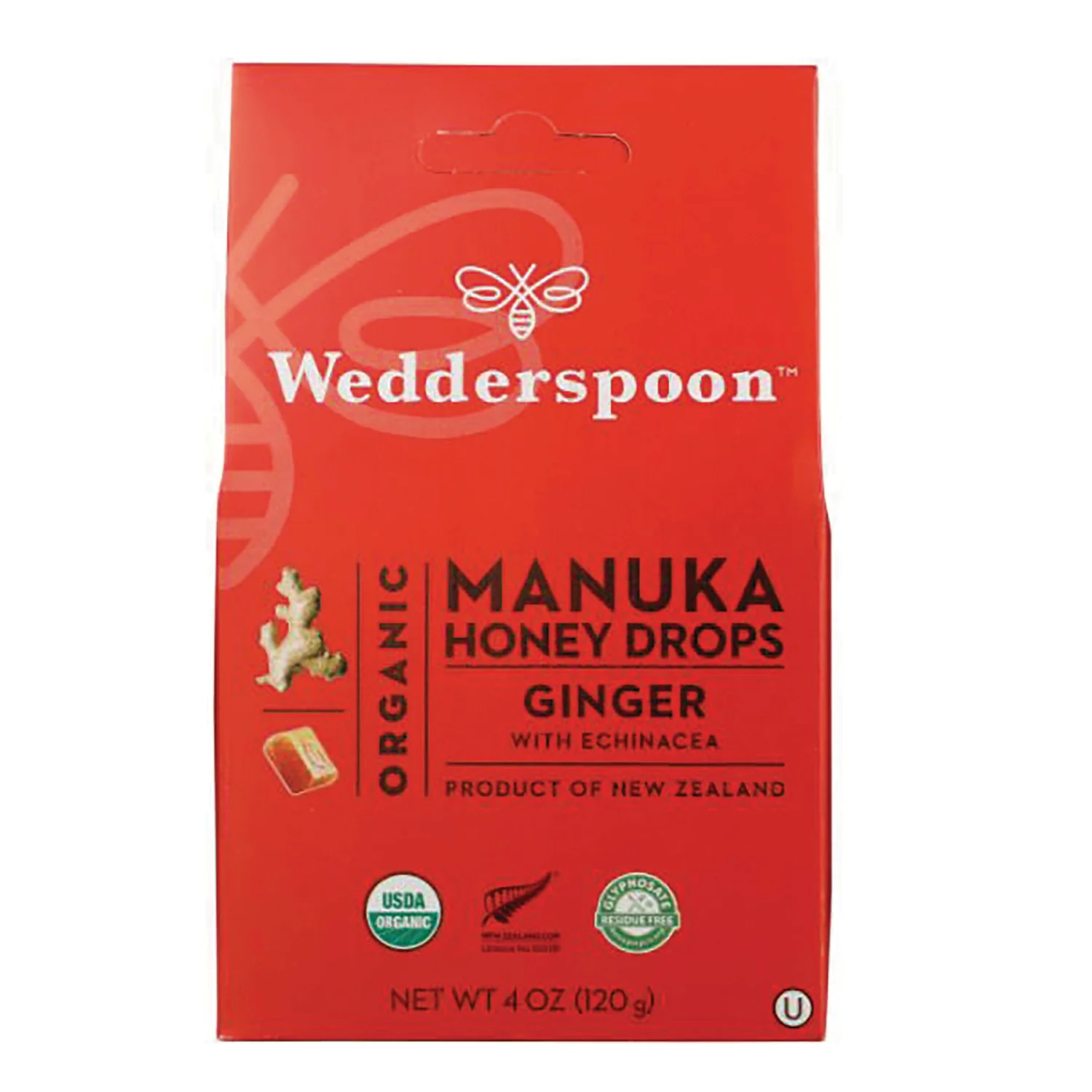 Organic Manuka Honey Drops - Ginger with Echinacea