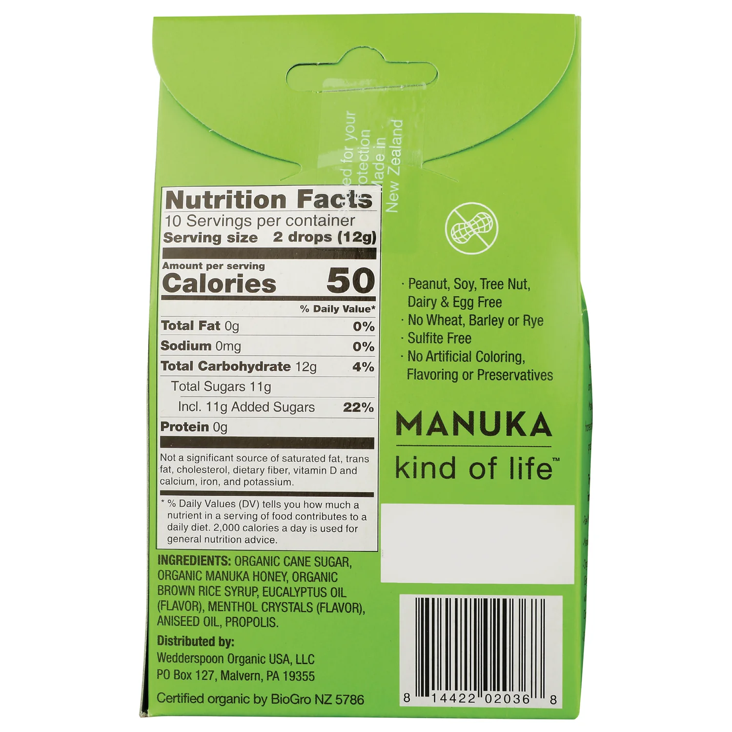 Organic Manuka Honey Drops - Eucalyptus w/ Bee Propolis - Image 2