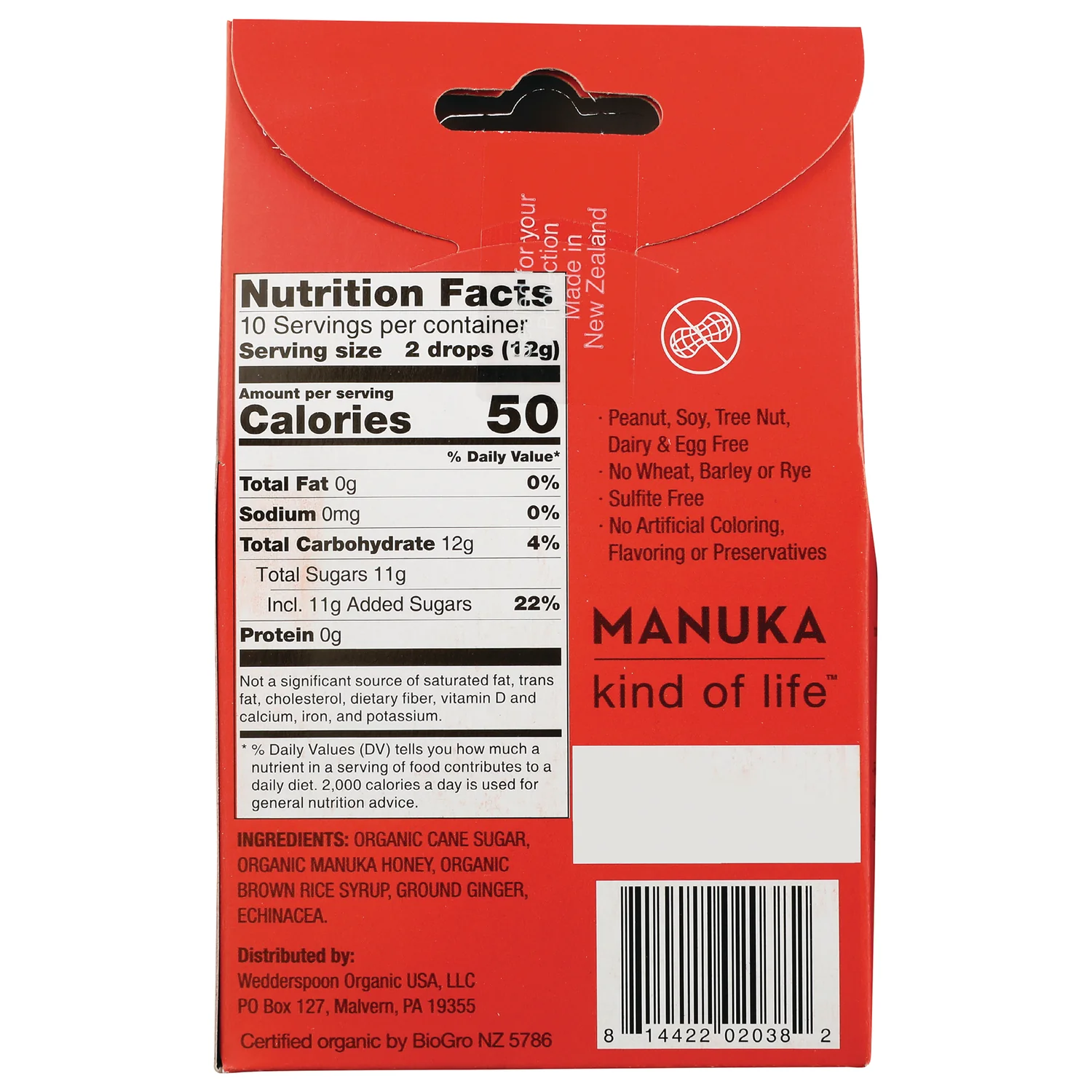 Organic Manuka Honey Drops - Ginger with Echinacea - Image 2